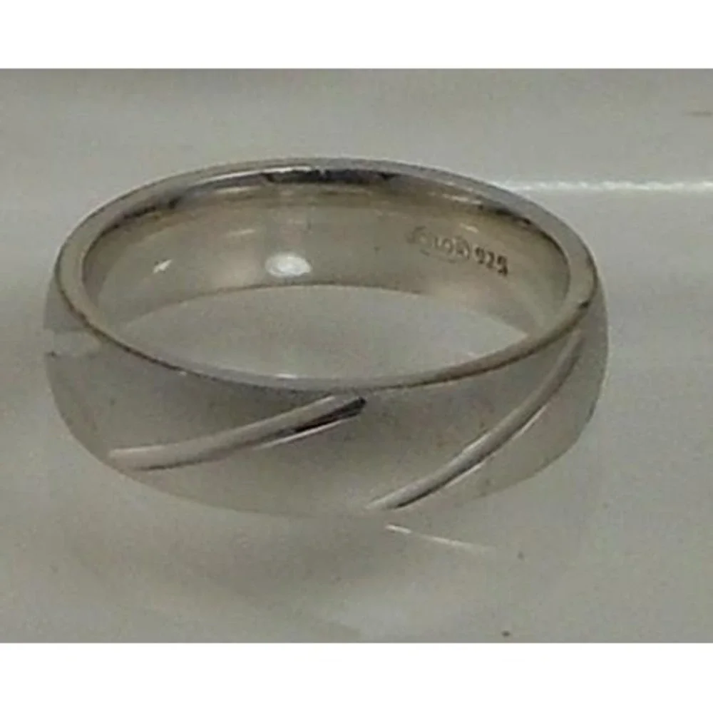 Handcrafted Diamond-Cut Wedding Band Ring | Vintage 925 Silver | Size 9.5 | 6.5g